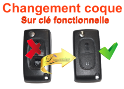 Changement boitier Clé Pliante Berlingo 2 boutons 