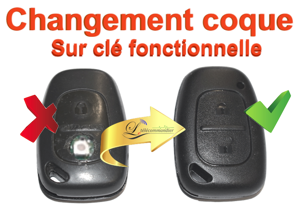 Changement coque 2 boutons - Master - trafic - kangoo 