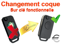 Changement Coque / Clé à empreinte PLIANTE mercedes 1 bouton 