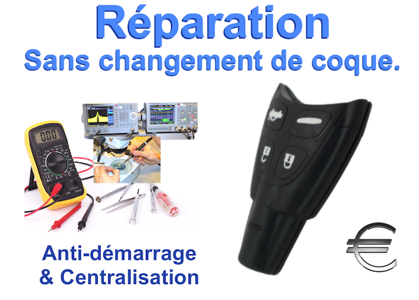 Réparation d'une clé Saab 9-3 , 9-5, 900, 340, 900 turbo