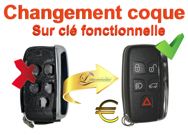 Changement Boîtier Clé 5 boutons-range rover Freelander - Velar - Sport - Evoque - Vogue - Discovery