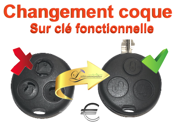 Changement de coque clé 3t Smart