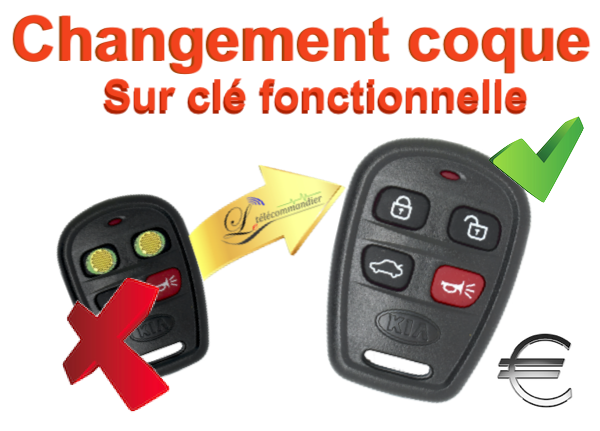 Changement Boîtier bip 4 boutons -amanti-carens-ceed-optima-picanto-soul-rio-sorento-sprotage-venga-spectra