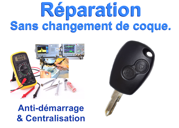 KIT REPARATION DE CLE PLIP CLEF BOITIER CLES COMPATIBLE RENAULT