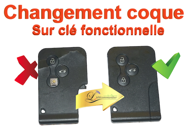 Changement de coque carte 3 Bouton Megane2 Scenic Espace Grand Scenic Clio3 