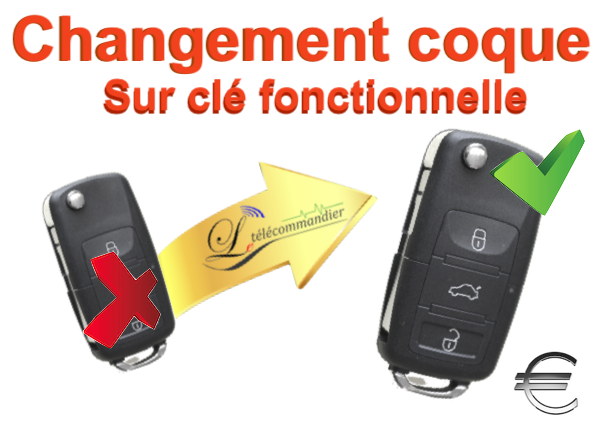 Changement Boîtier clé pliante Volkswagen 3 touches 