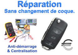 Réparation d'une clé volkswagen 3 touches à empreinte pliante