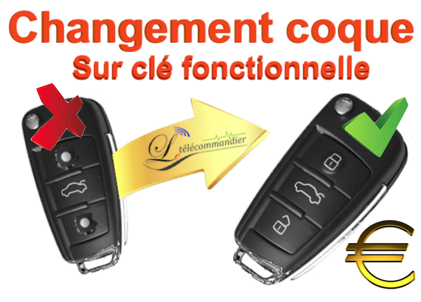 Changement Boîtier Clé pliante Volkswagen 3 touches 