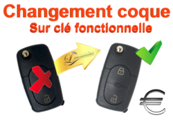 Changement Boîtier clé pliante Volkswagen 2 touches 