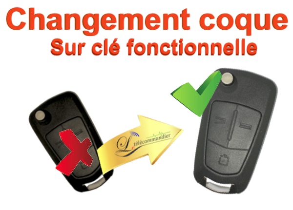 Changement de coque clé pliante Opel 3 touches