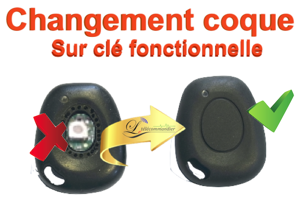 Changement Coque / Clé Renault 1bouton Espace, Megane, Safrane, Master, Trafic, Kangoo
