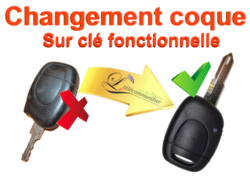 Changement Coque / Clé Renault 1bouton Clio2, Twingo2, Master, Kangoo, Trafic