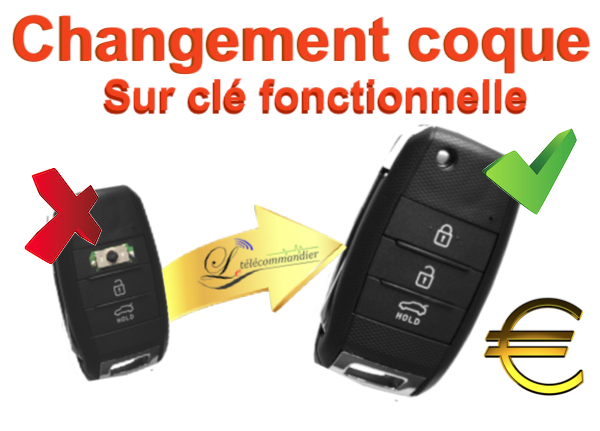 Changement Boîtier clé pliante 3 boutons -carens-ceed-optima-picanto-rio-sorento-sportage-venga